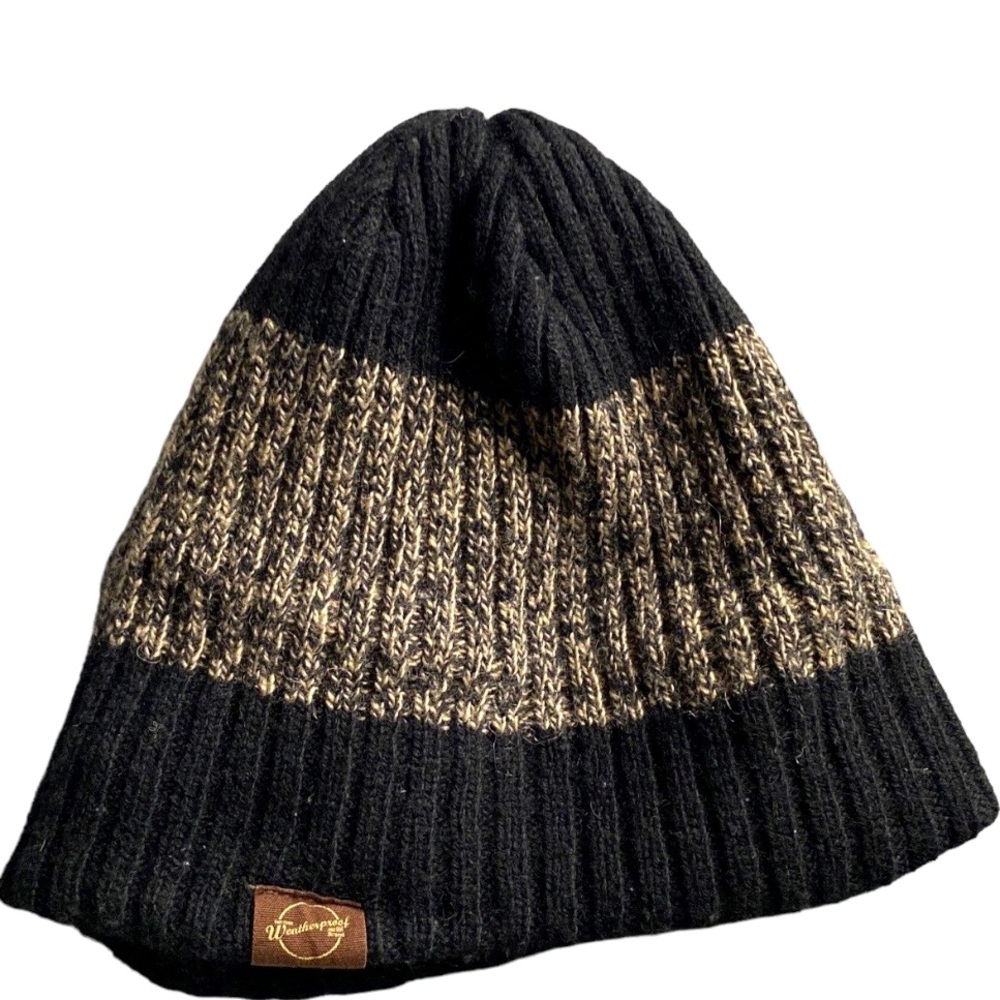 Vintage weatherproof knit beanie hat